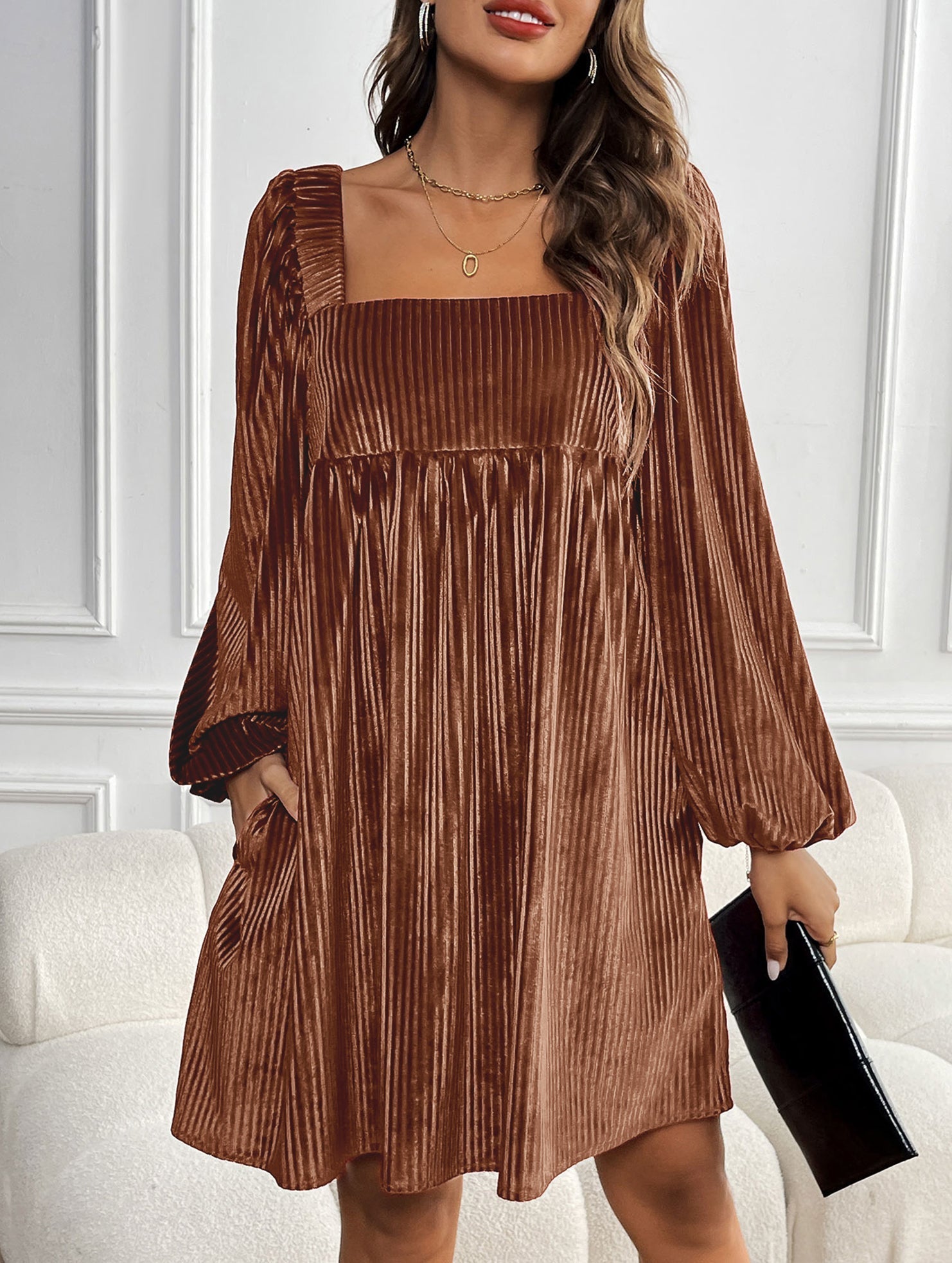 Anna-Berg | Loose Square Neck Halter Dress