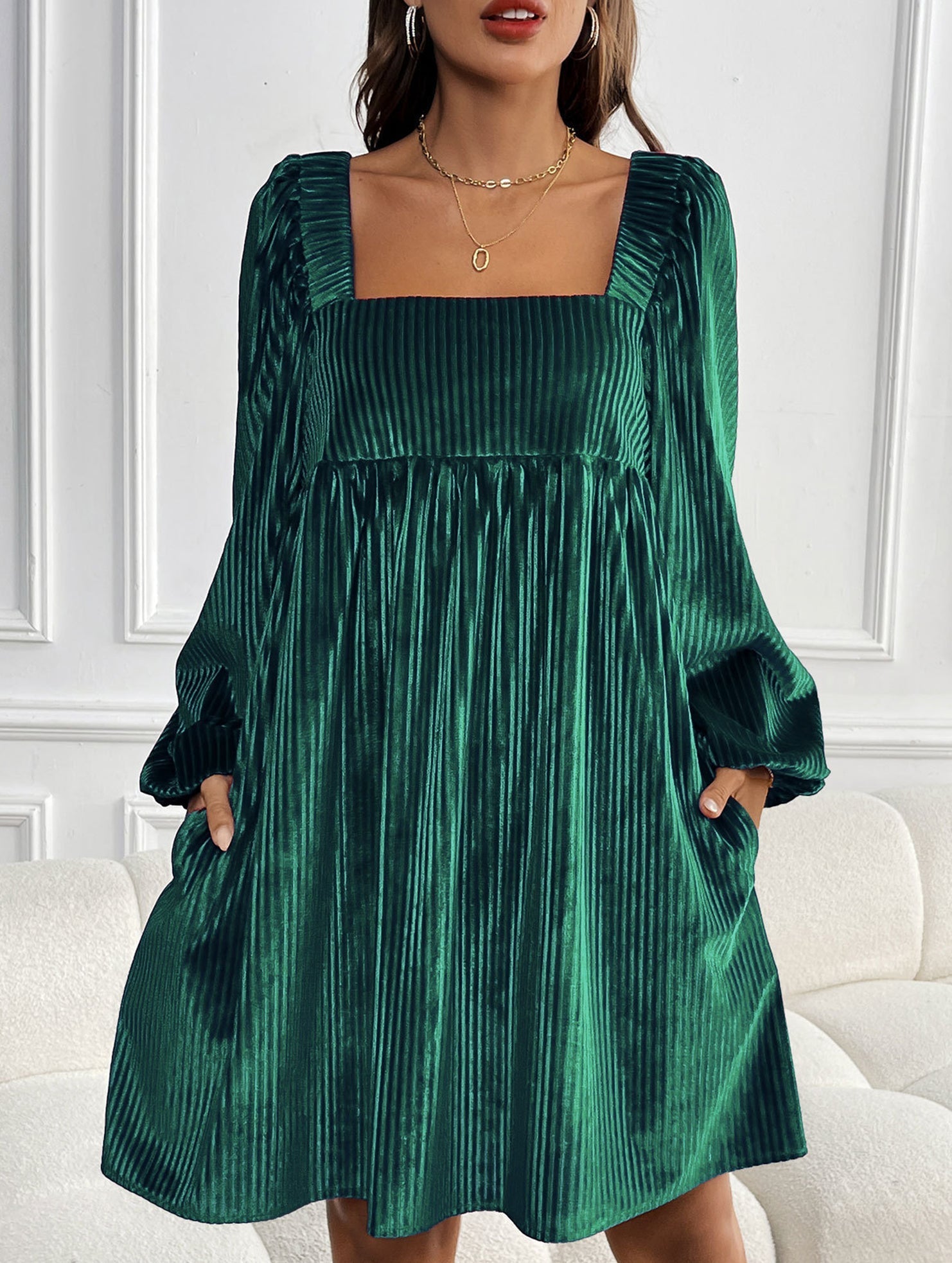 Anna-Berg | Loose Square Neck Halter Dress