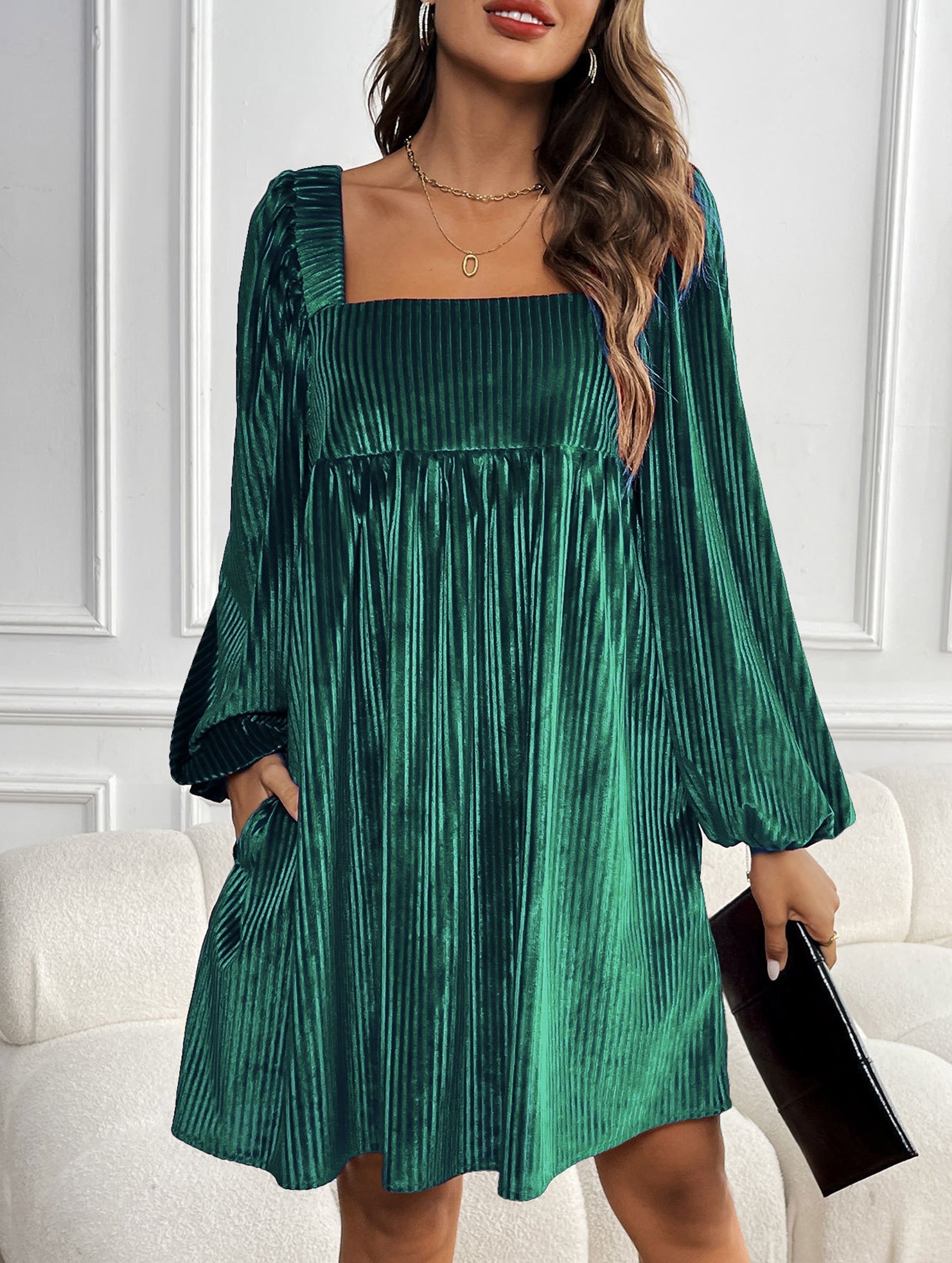 Anna-Berg | Loose Square Neck Halter Dress