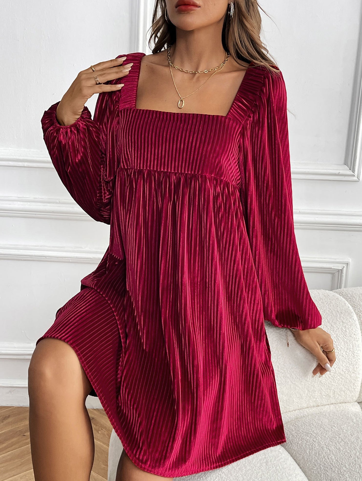Anna-Berg | Loose Square Neck Halter Dress