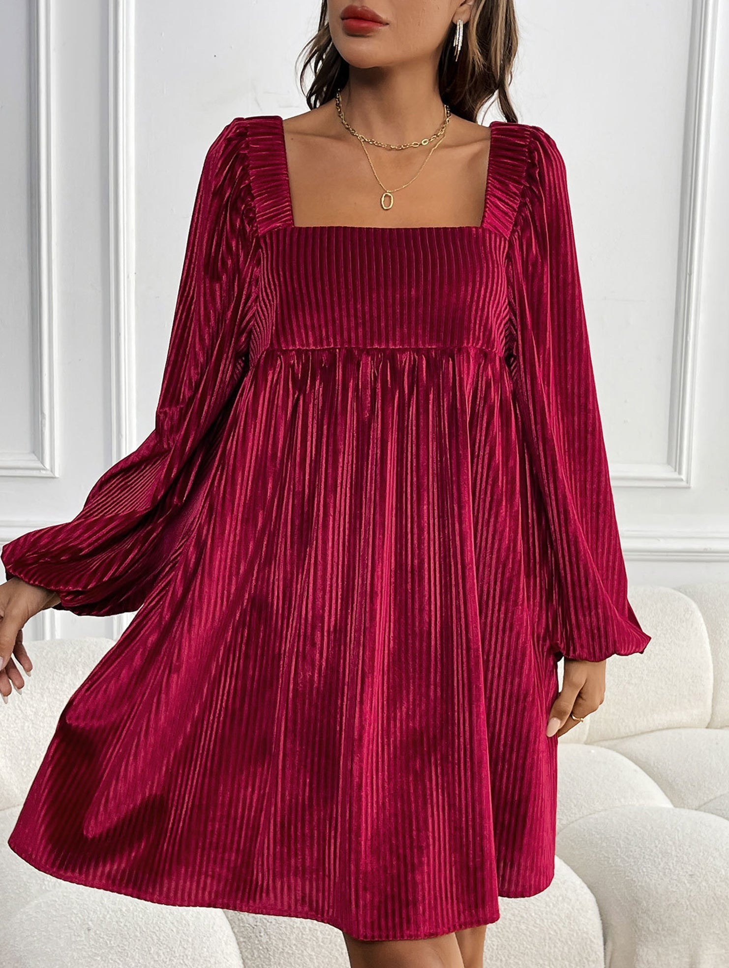 Anna-Berg | Loose Square Neck Halter Dress