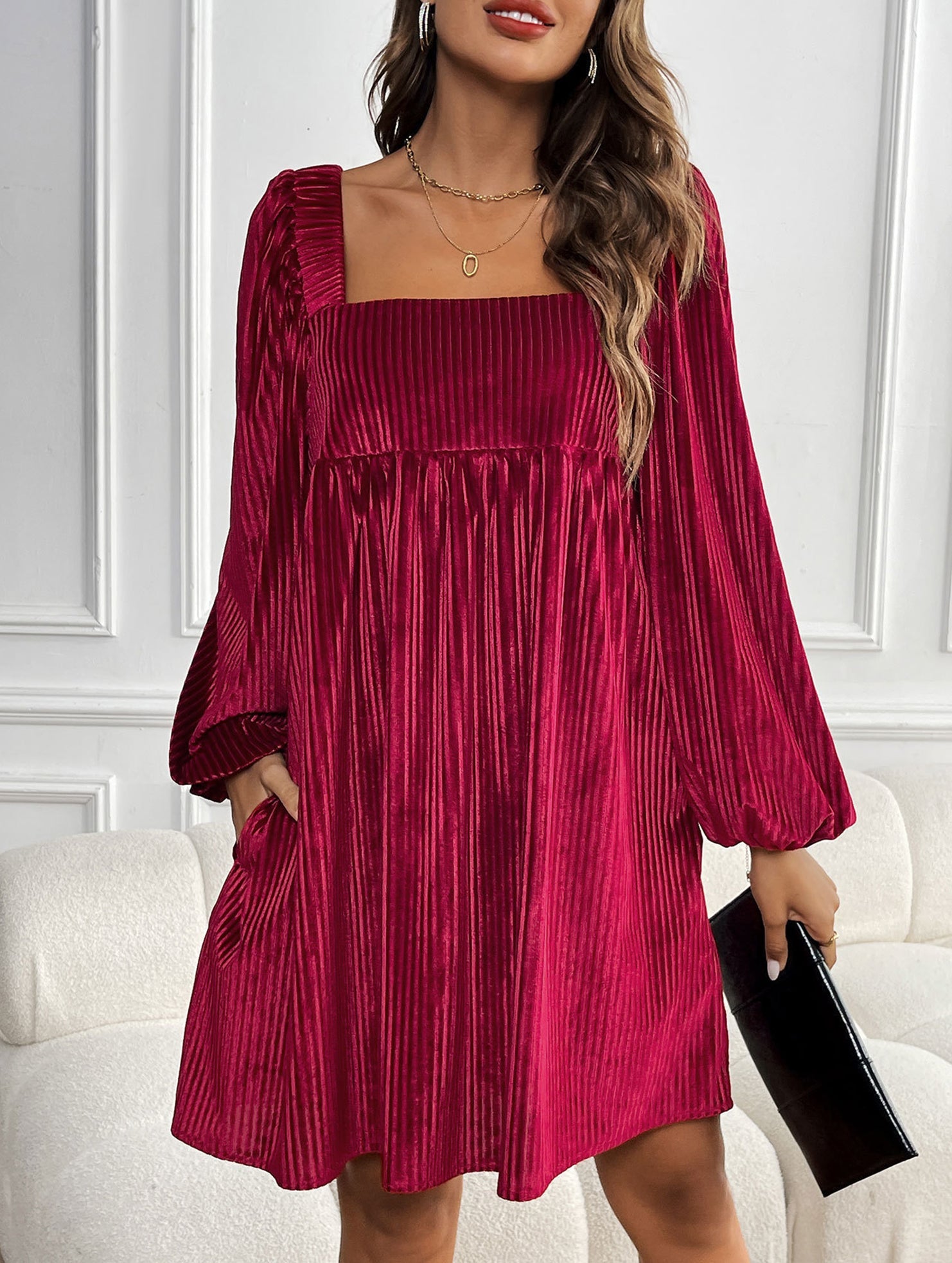 Anna-Berg | Loose Square Neck Halter Dress