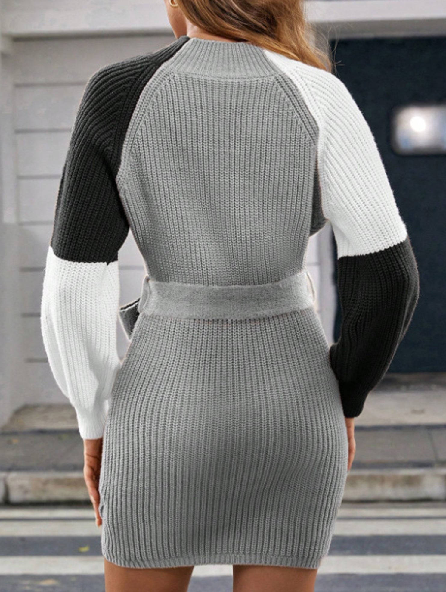 Anna-Berg | Casual Patchwork Slim Waist Loose Dress