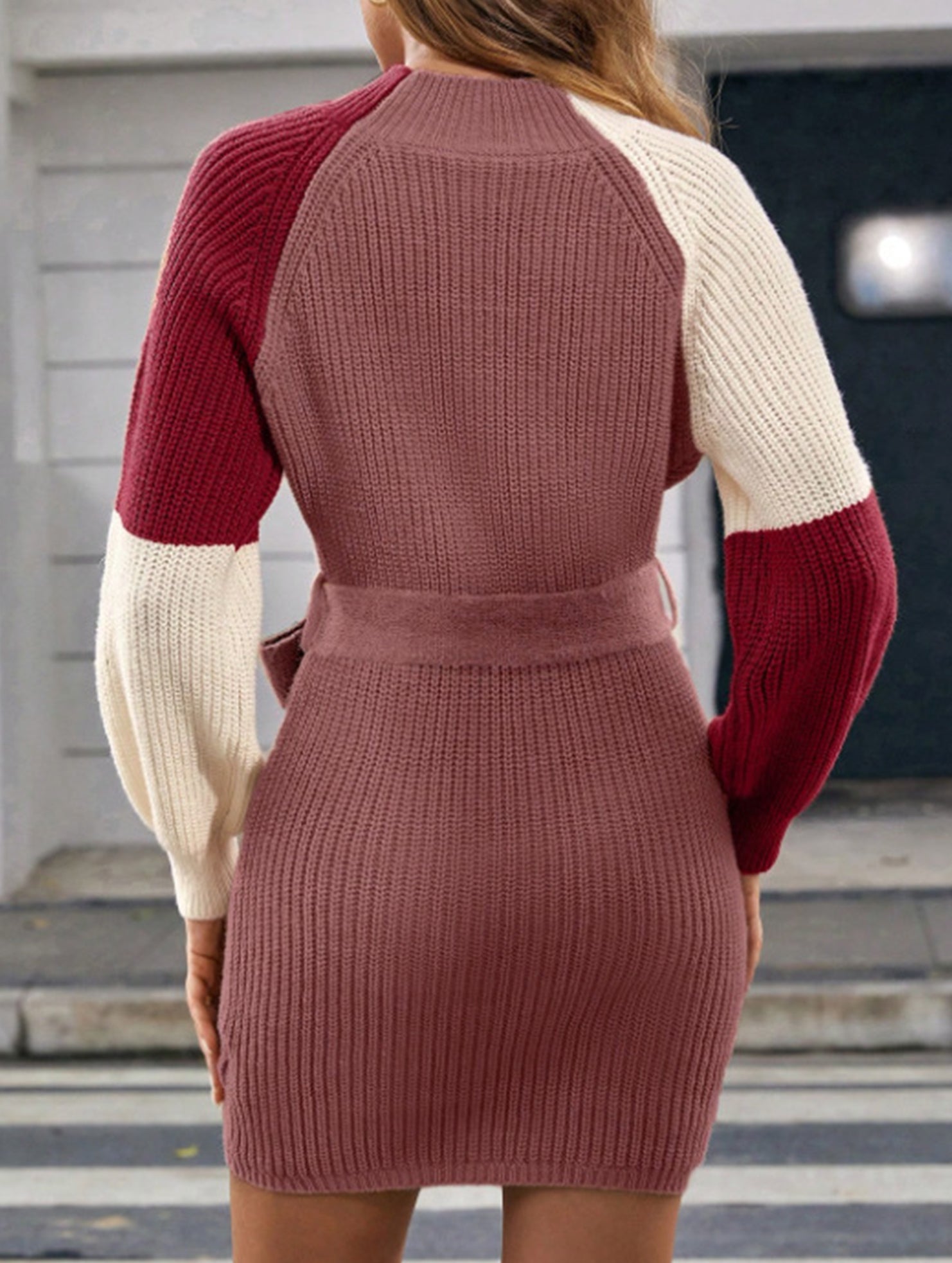 Anna-Berg | Casual Patchwork Slim Waist Loose Dress