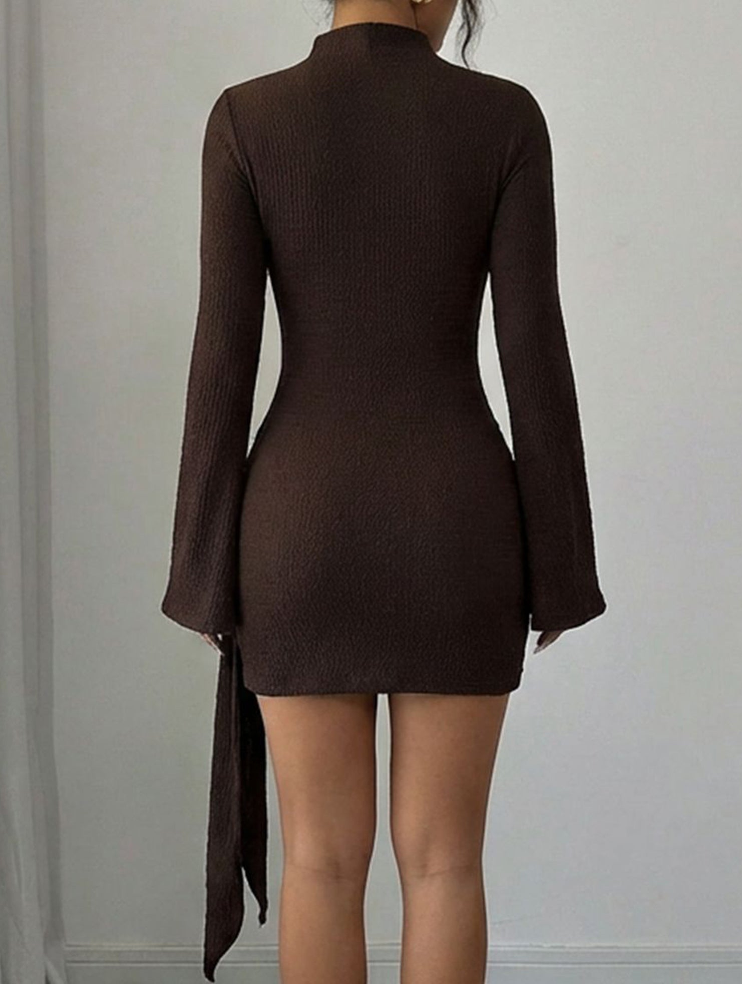 Anna-Berg | Solid Color Slim Fit Metal Dress