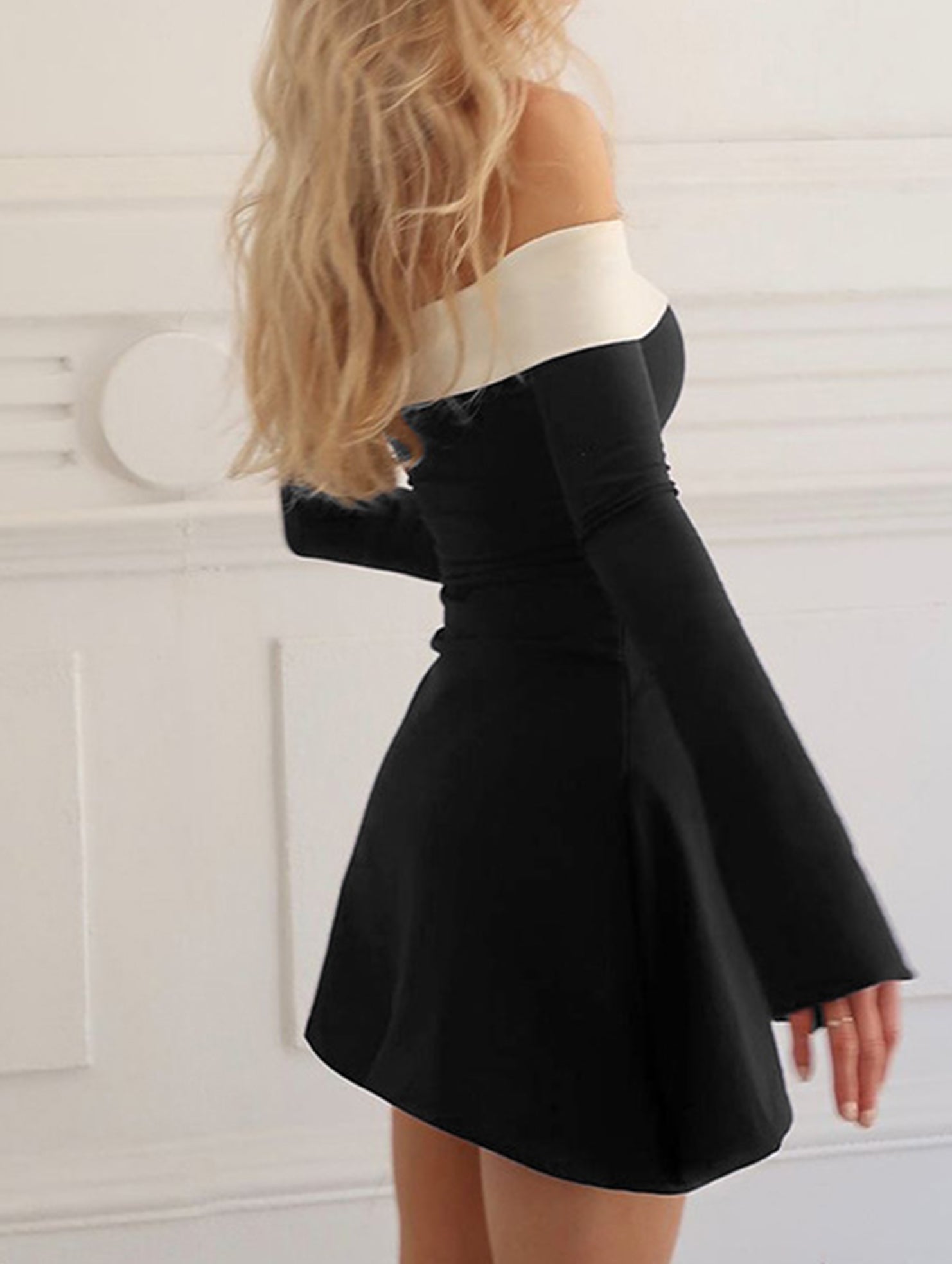 Anna-Berg | Off-Shoulder Bell Sleeve Dress