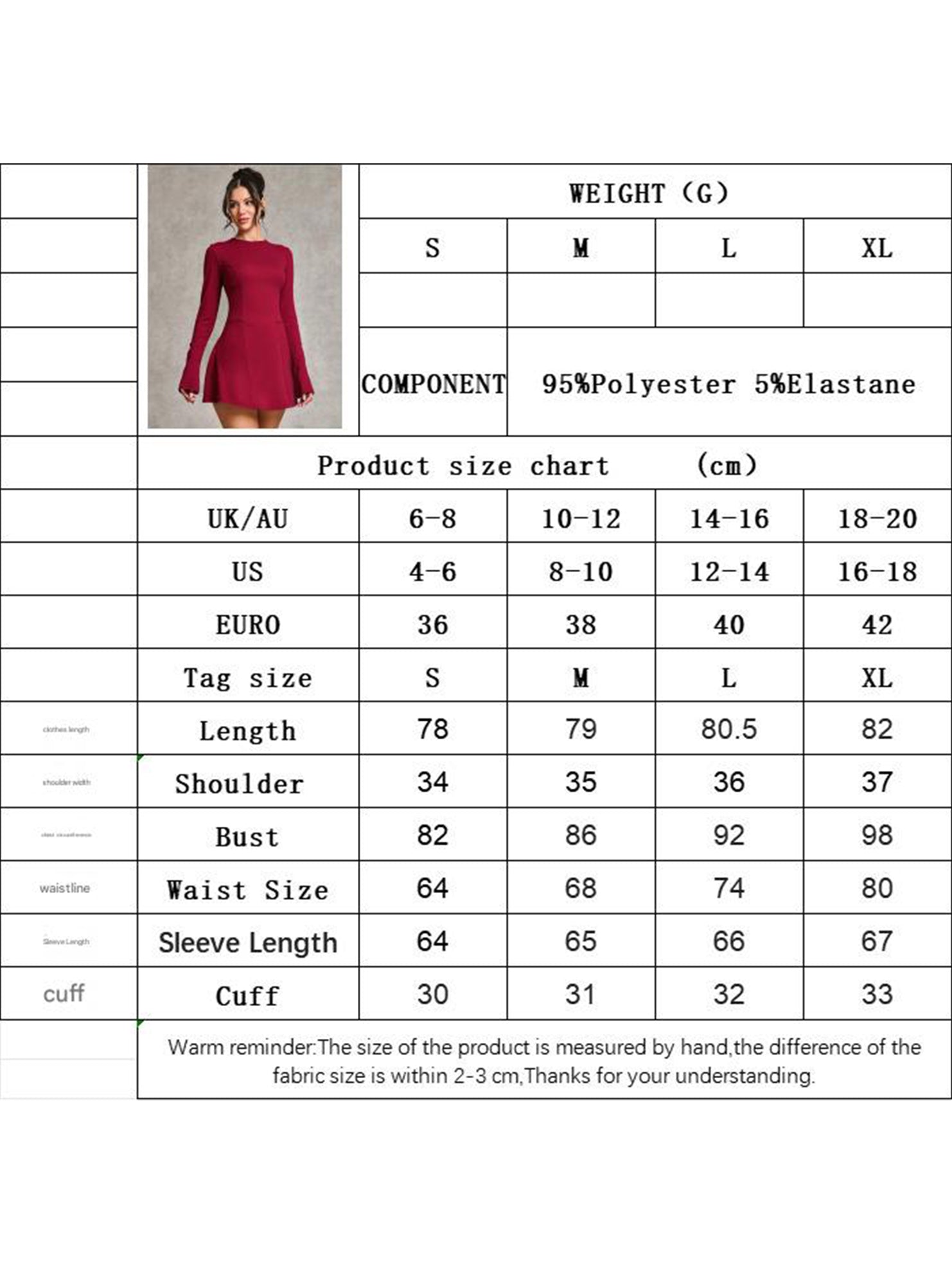 Anna-Berg | Backless Long-Sleeved Slim-Fit Dress