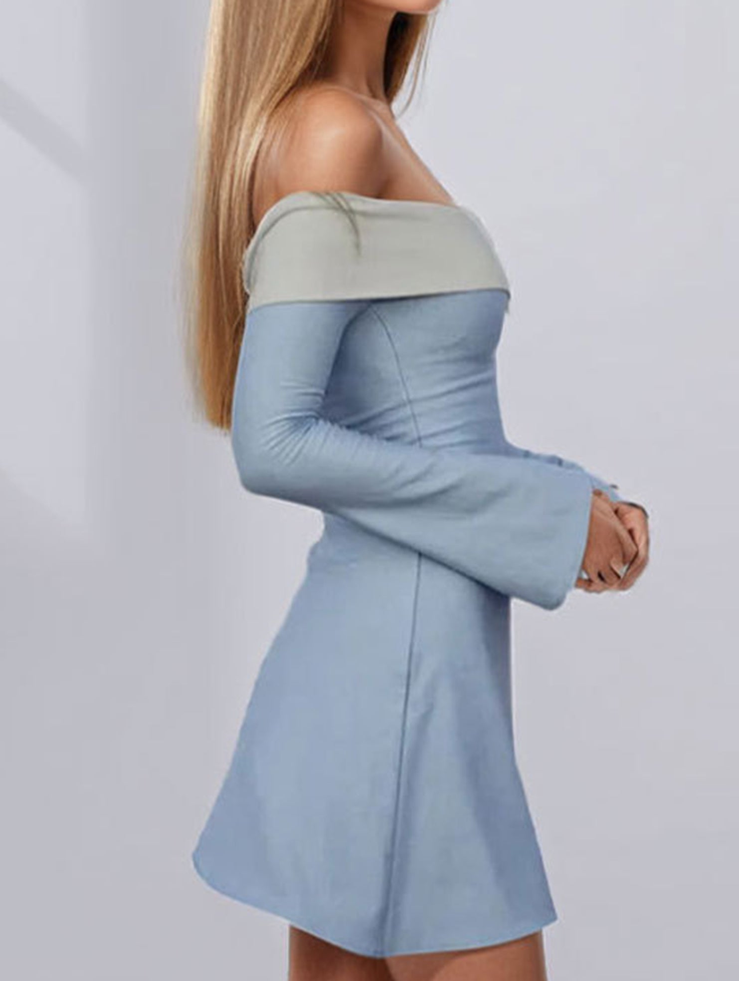 Anna-Berg | Shoulder Slim-Fit Waist Dress