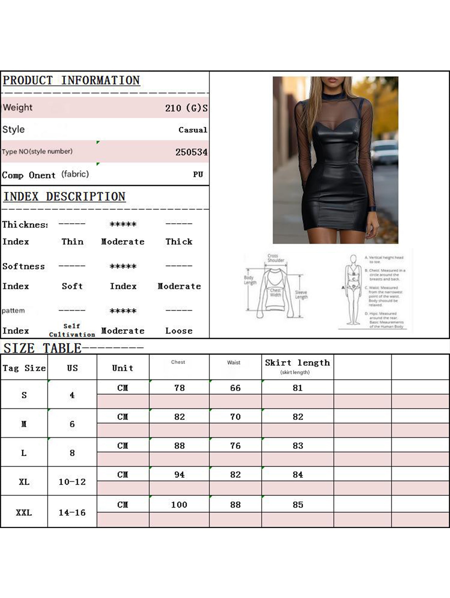 Anna-Berg | Mesh Patchwork Leather Bodycon Dress