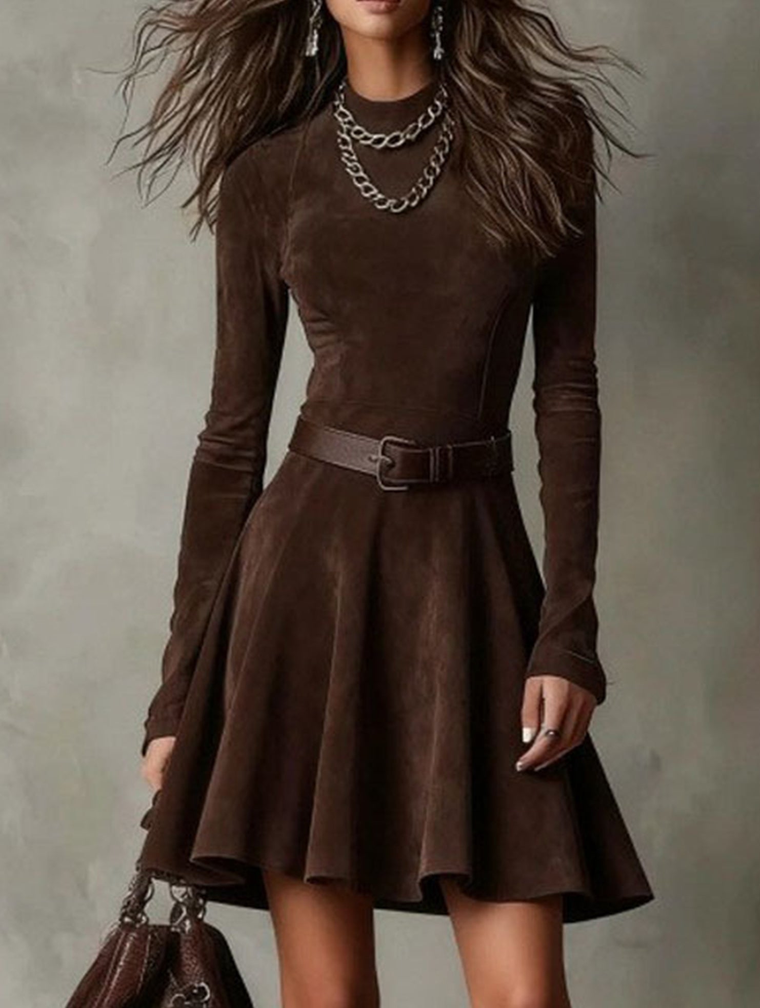 Anna-Berg | Elegant Slim Fit Long Sleeve Dress