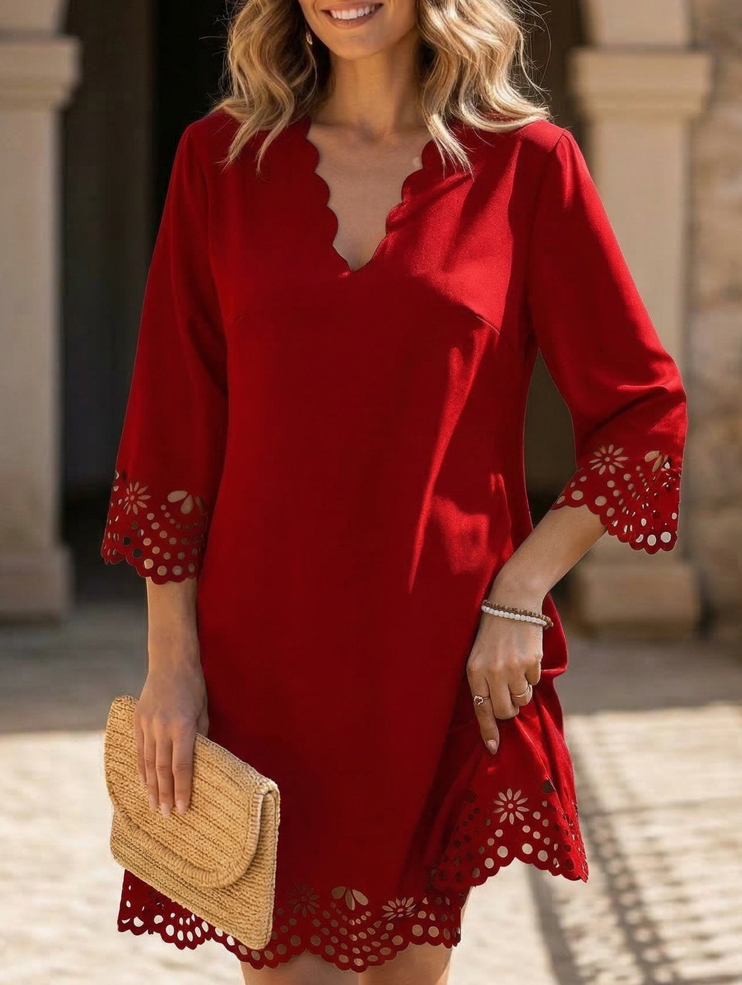 Anna-Berg | Burnout Floral A-Line Dress