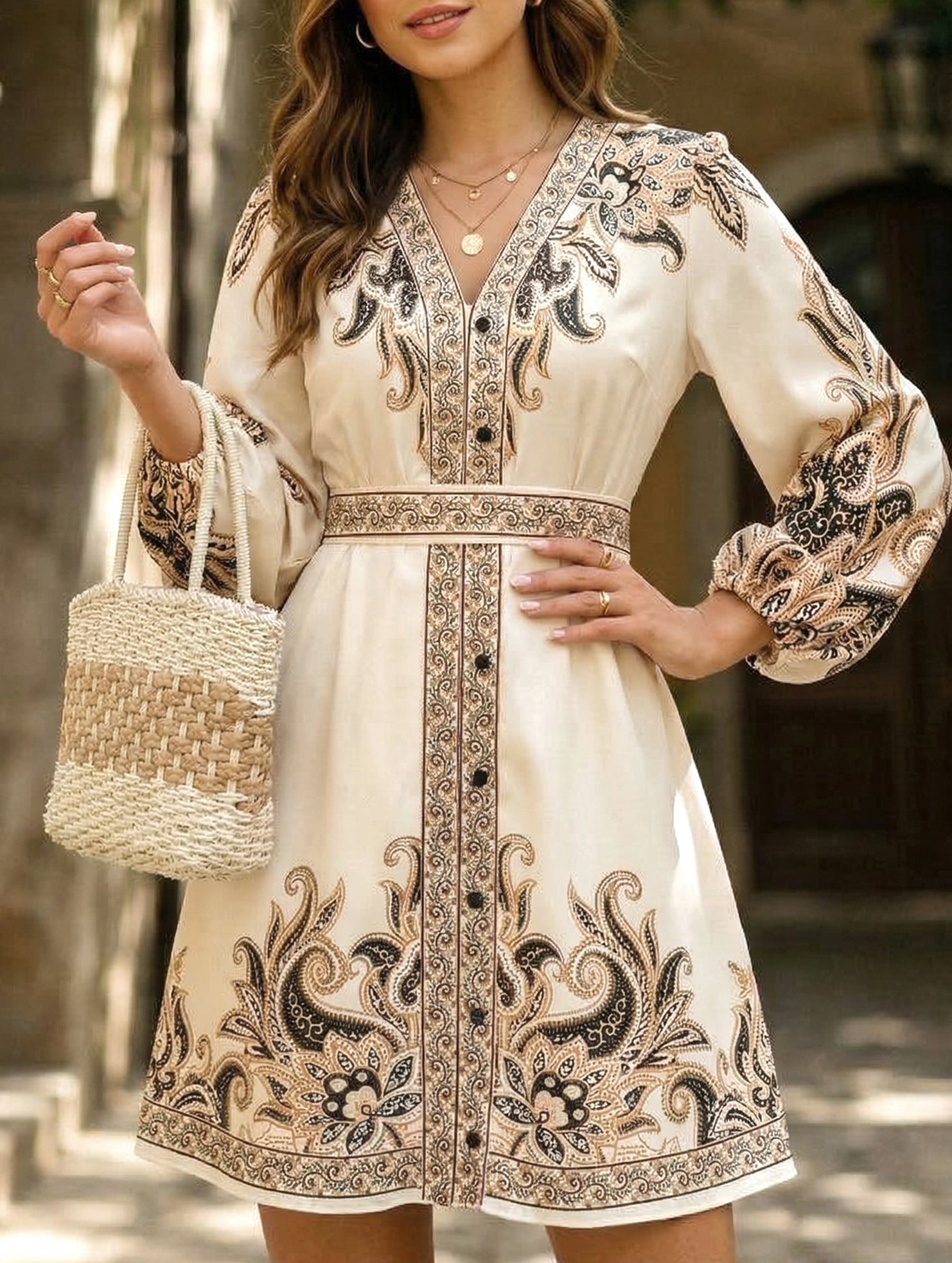 Anna-Berg | Tie Waist Print Dress
