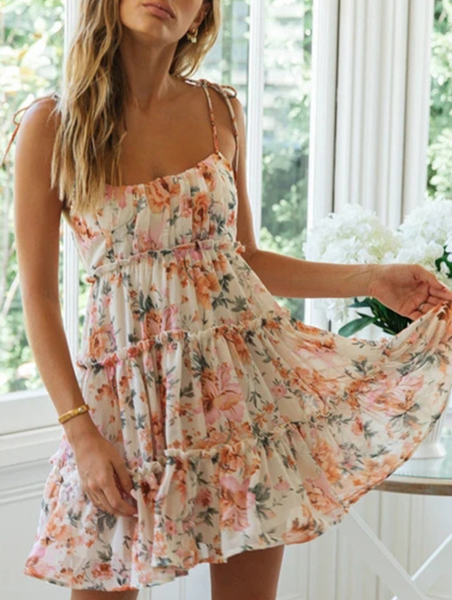 Anna-Berg | Resort Style Sexy Print High-End Dress