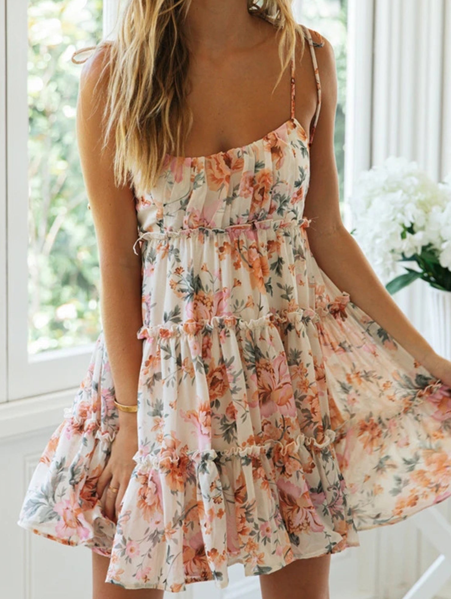 Anna-Berg | Resort Style Sexy Print High-End Dress