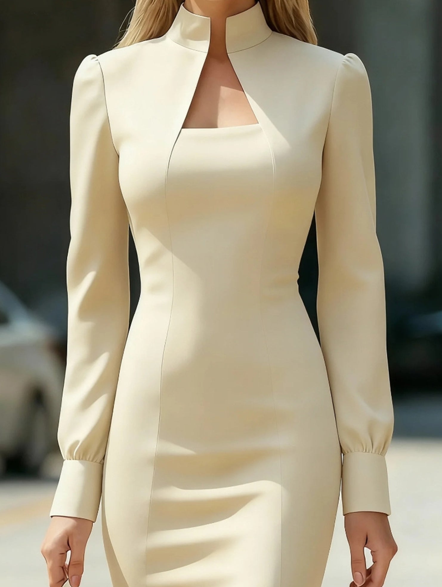 Anna-Berg | High Neck Long Sleeve Slim Dress