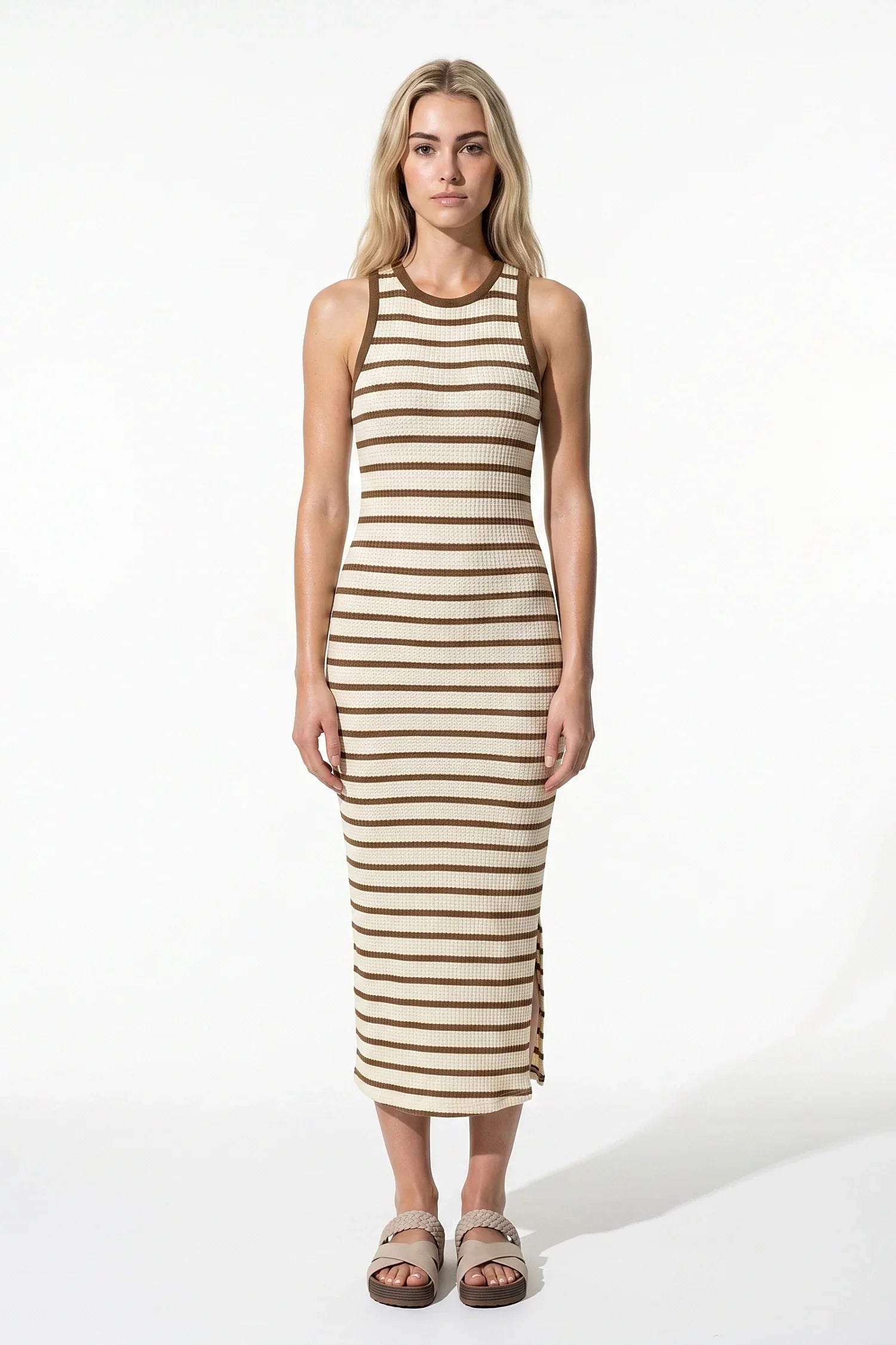 Anna-Berg | Ribbed Slim Fit Sleeveless Casual Dress