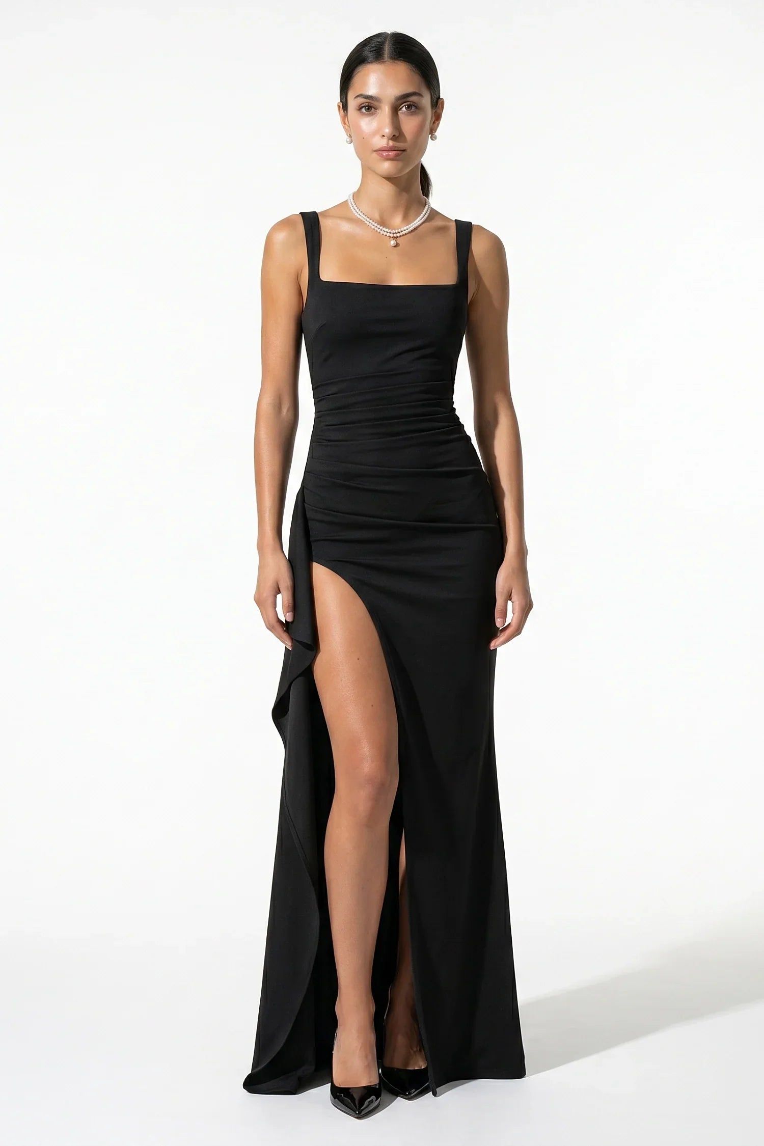 Anna-Berg | High-Slit Sling Design Sleeveless Dress