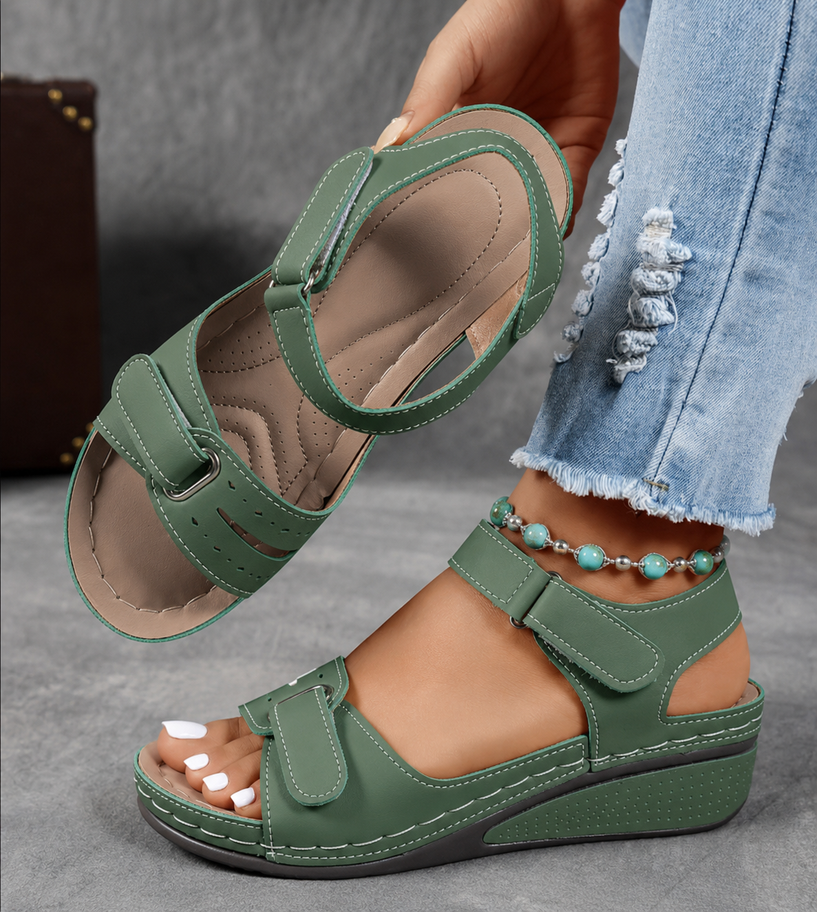 Anna-Berg | Refined Orthopedic Sandals With Wedge Heel