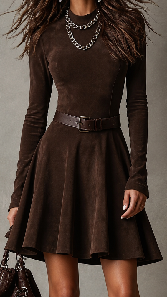 Anna-Berg | Elegant Slim Fit Long Sleeve Dress