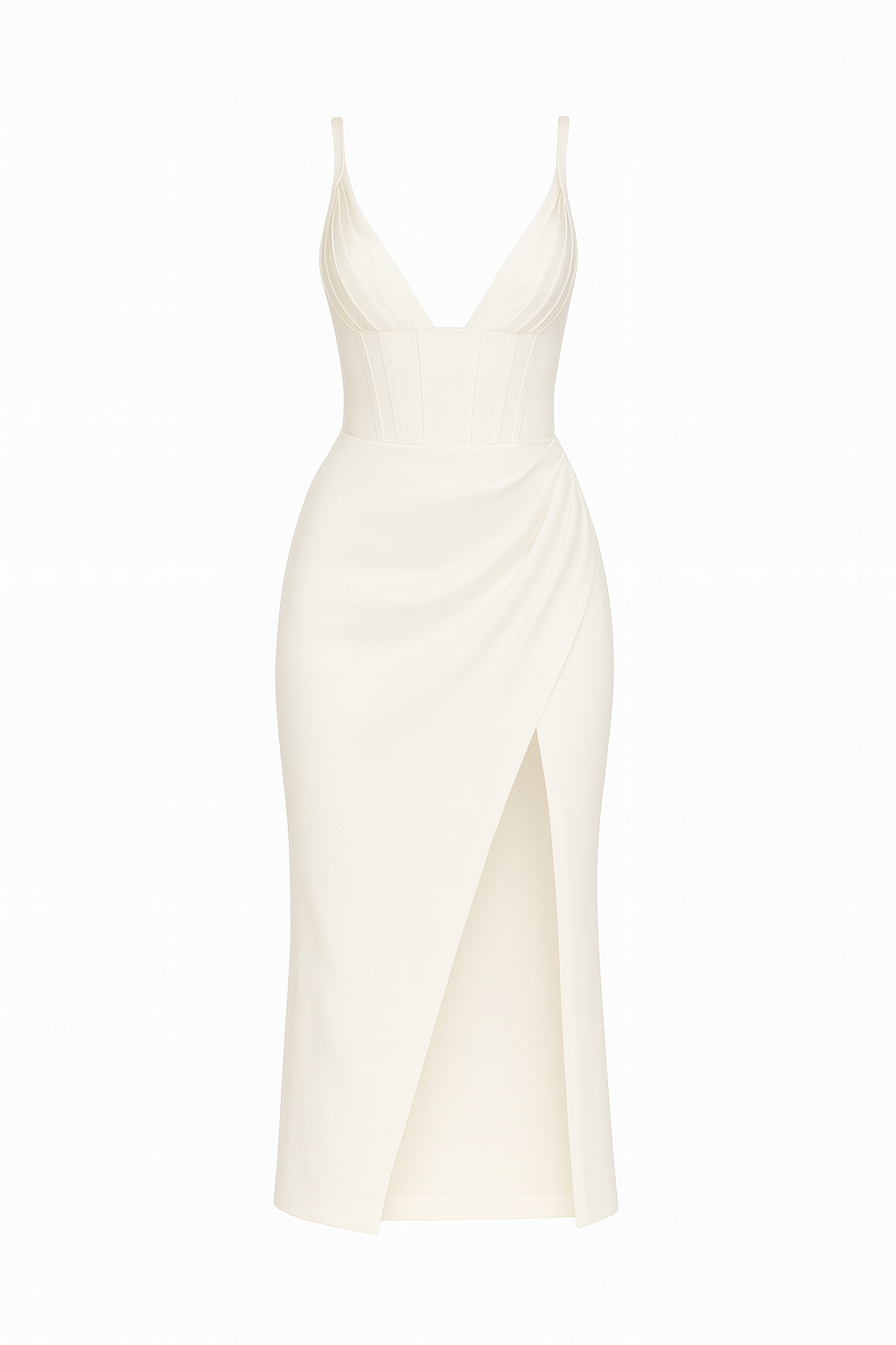 Anna-Berg | Satin Smooth Finish Sleeveless Evening Dress