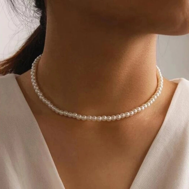 Silver Pearls Necklace