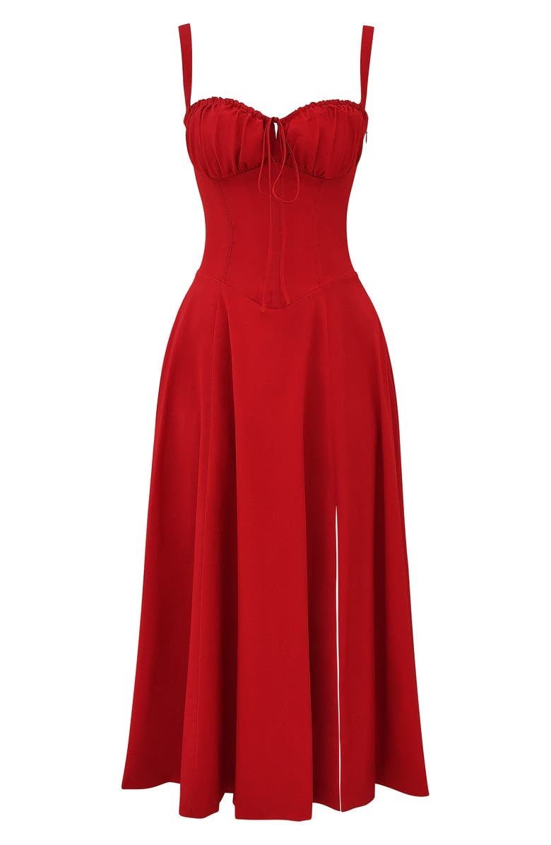 Anna-Berg | Midi Dress - Tailored Waist, Flowing Skirt