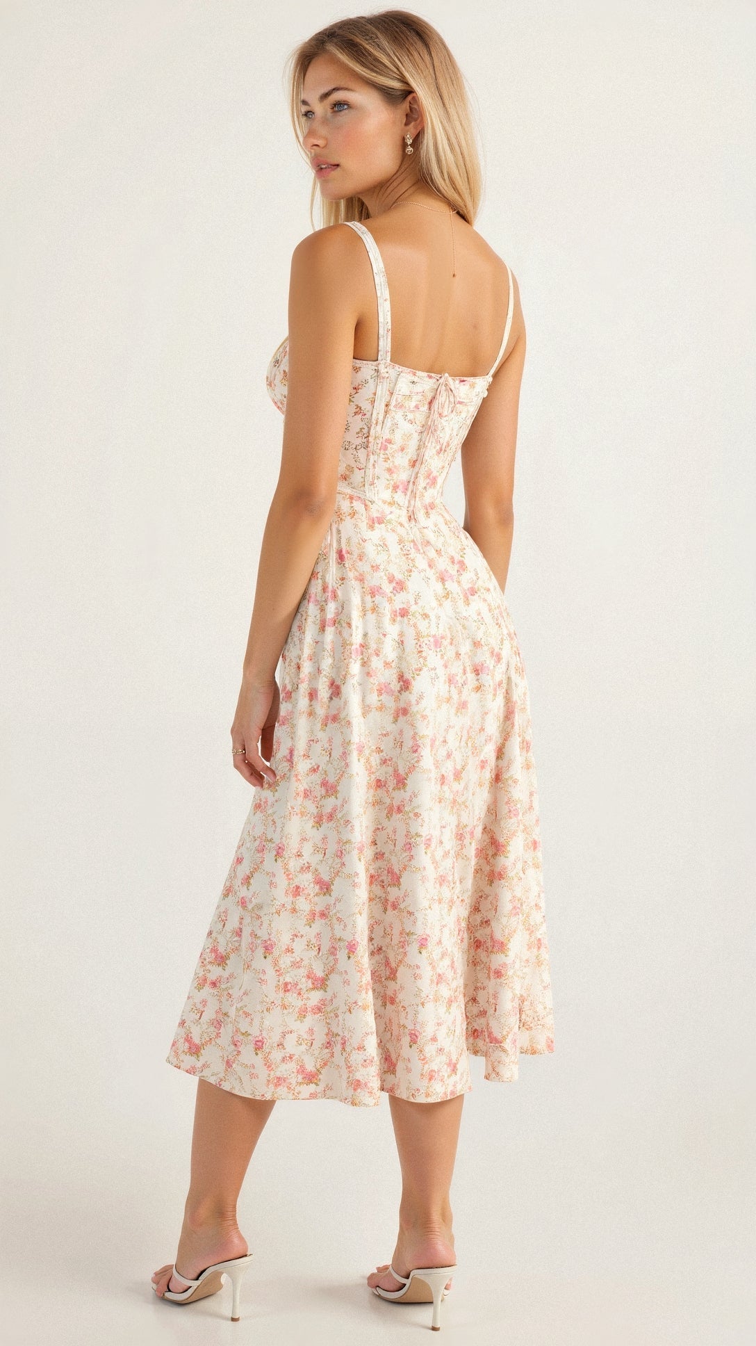 Anna-Berg | Midi Dress - Tailored Waist, Flowing Skirt