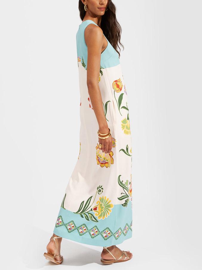 Anna-Berg | Luxe Floral Print Sleeveless Midi Dress