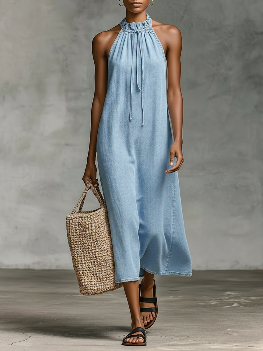 Anna-Berg | Denim Sleeveless Dress