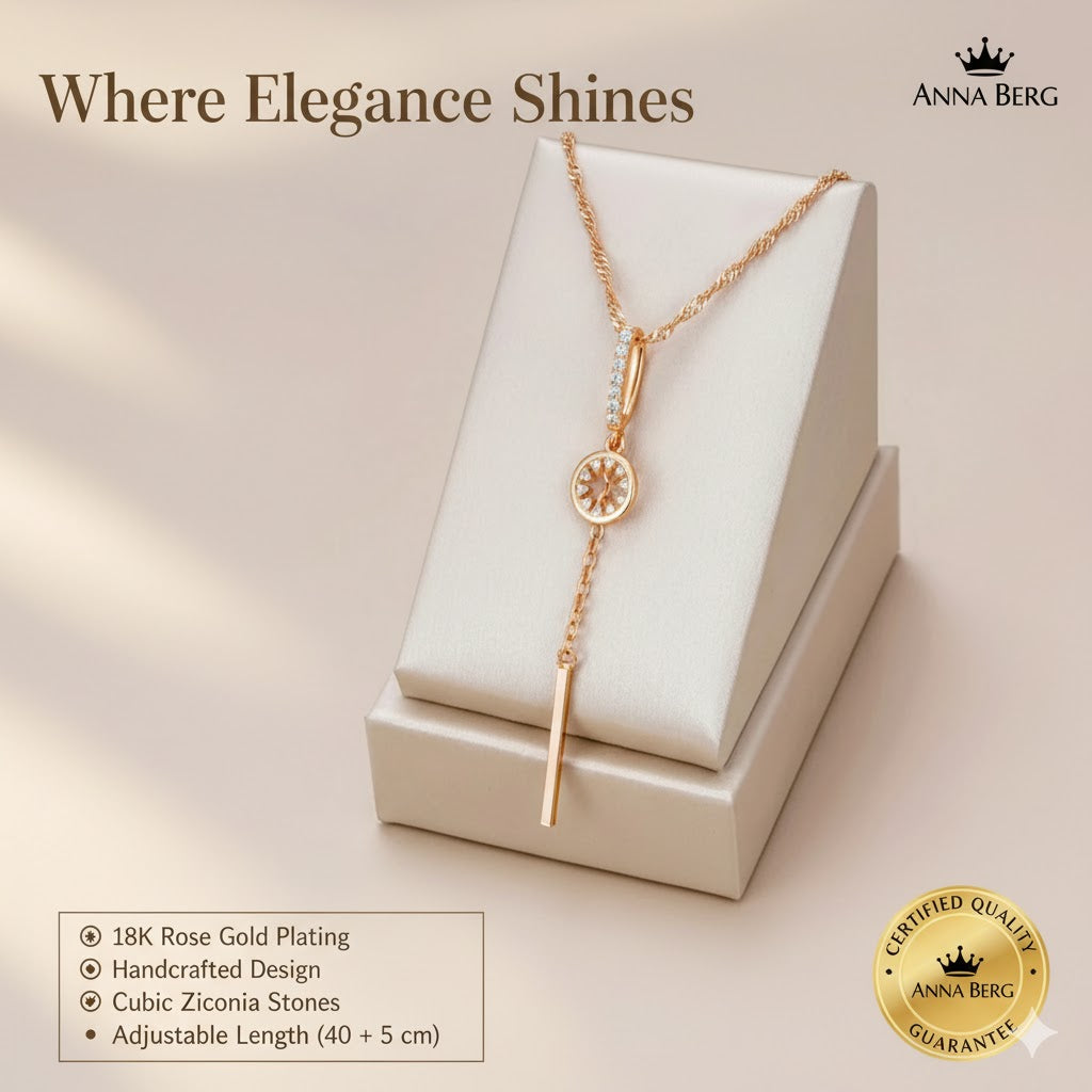 Elegant Rounded Crystal Necklace in Gold