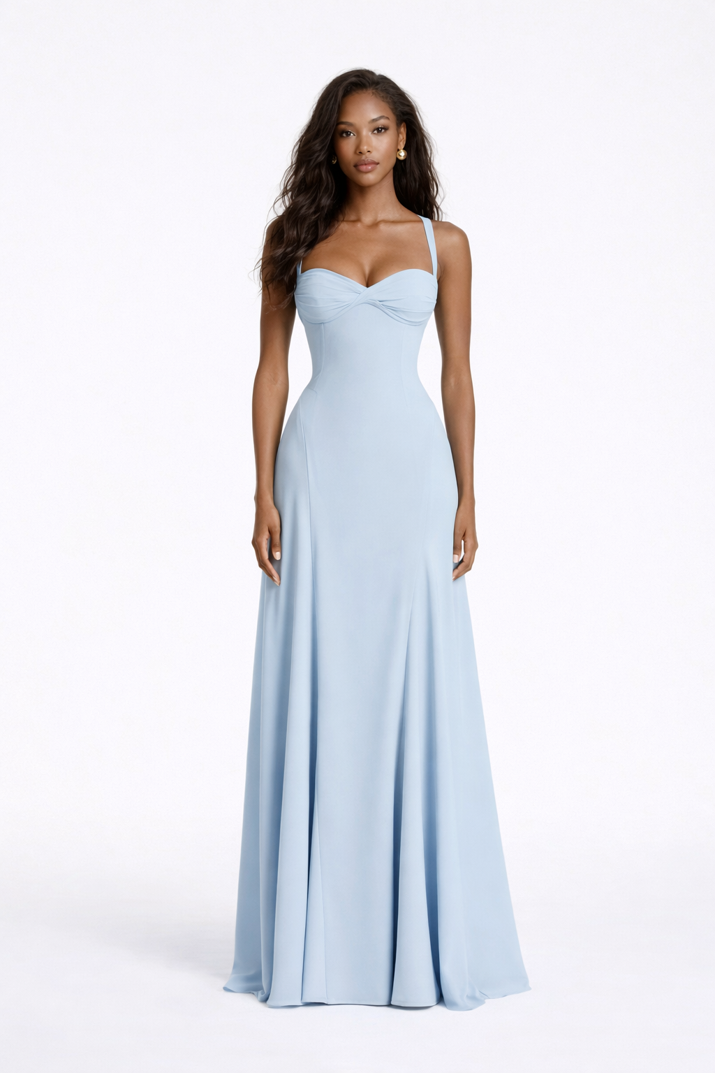 Anna-Berg | Corset-Back Soft Drape Spaghetti Straps Dress