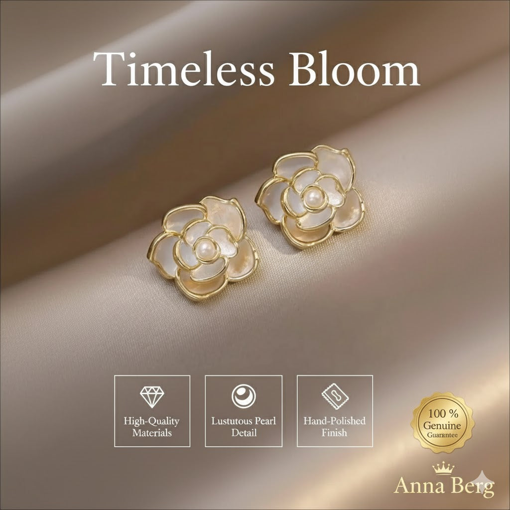 Elegant life flower earrings with pearls