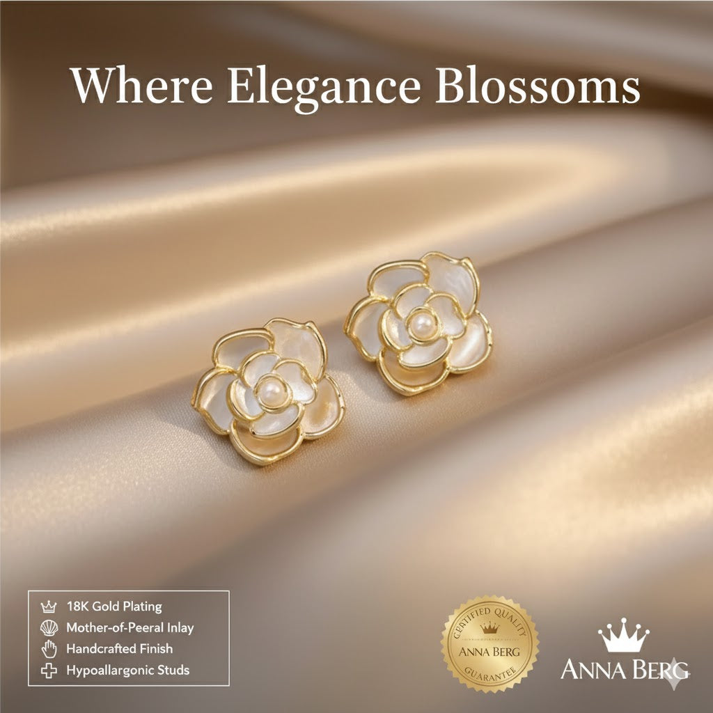 Elegant life flower earrings with pearls