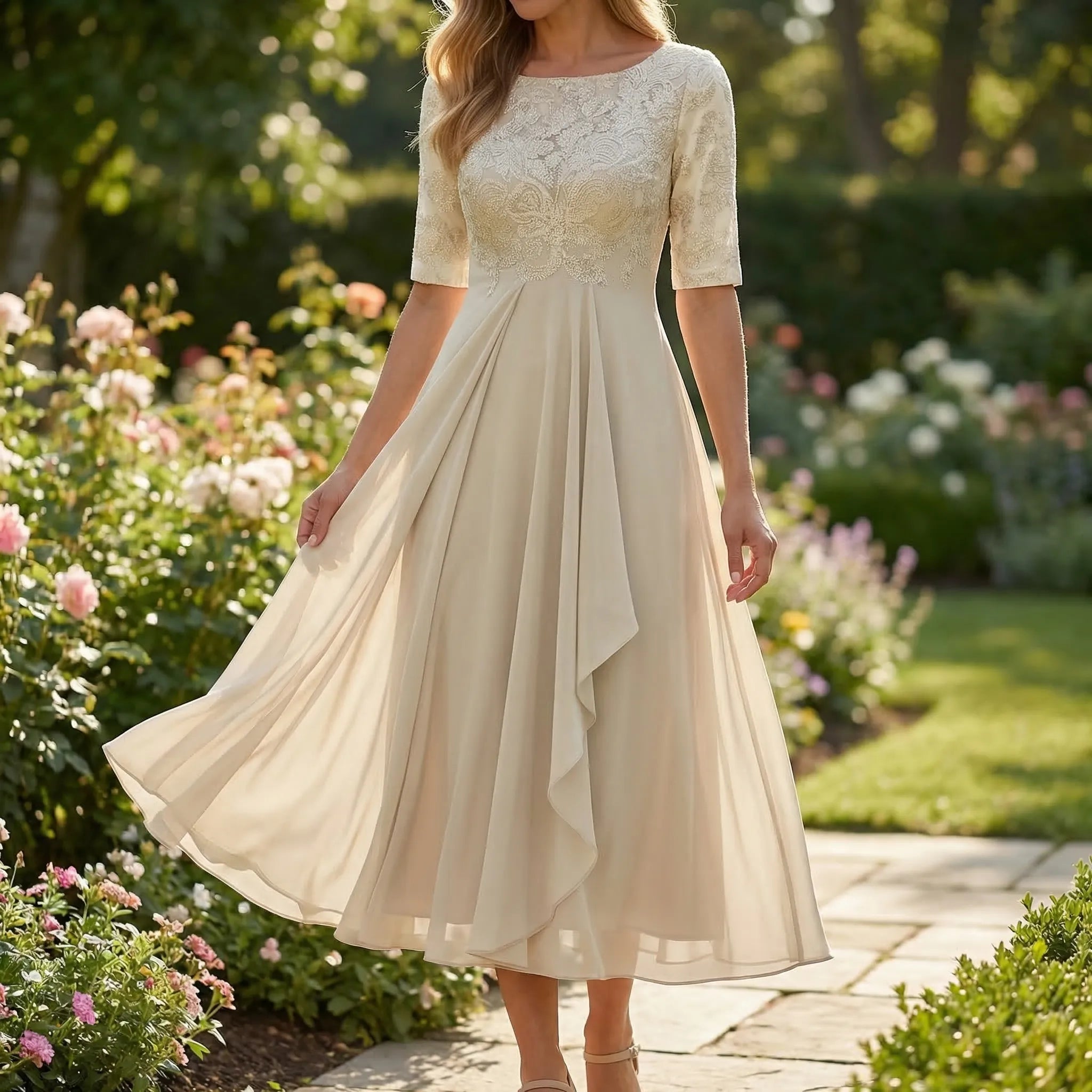 Anna-Berg | A-Line With Lace Bodice Dress