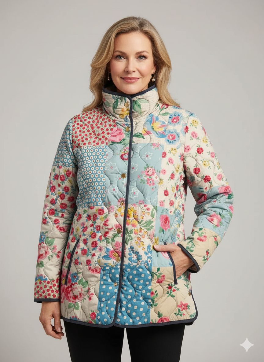 Anna-Berg | Floral Quilted Jacket - Vintage Casual Style