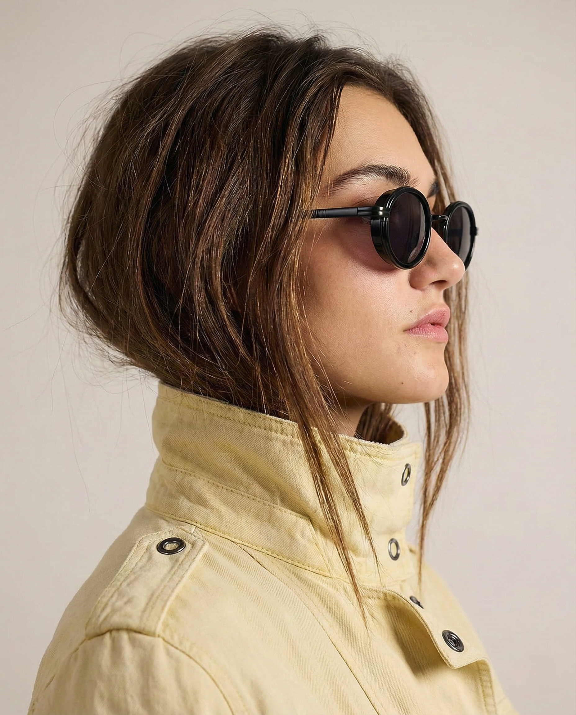 Anna-Berg | Black Polarized Round Metal Sunglasses