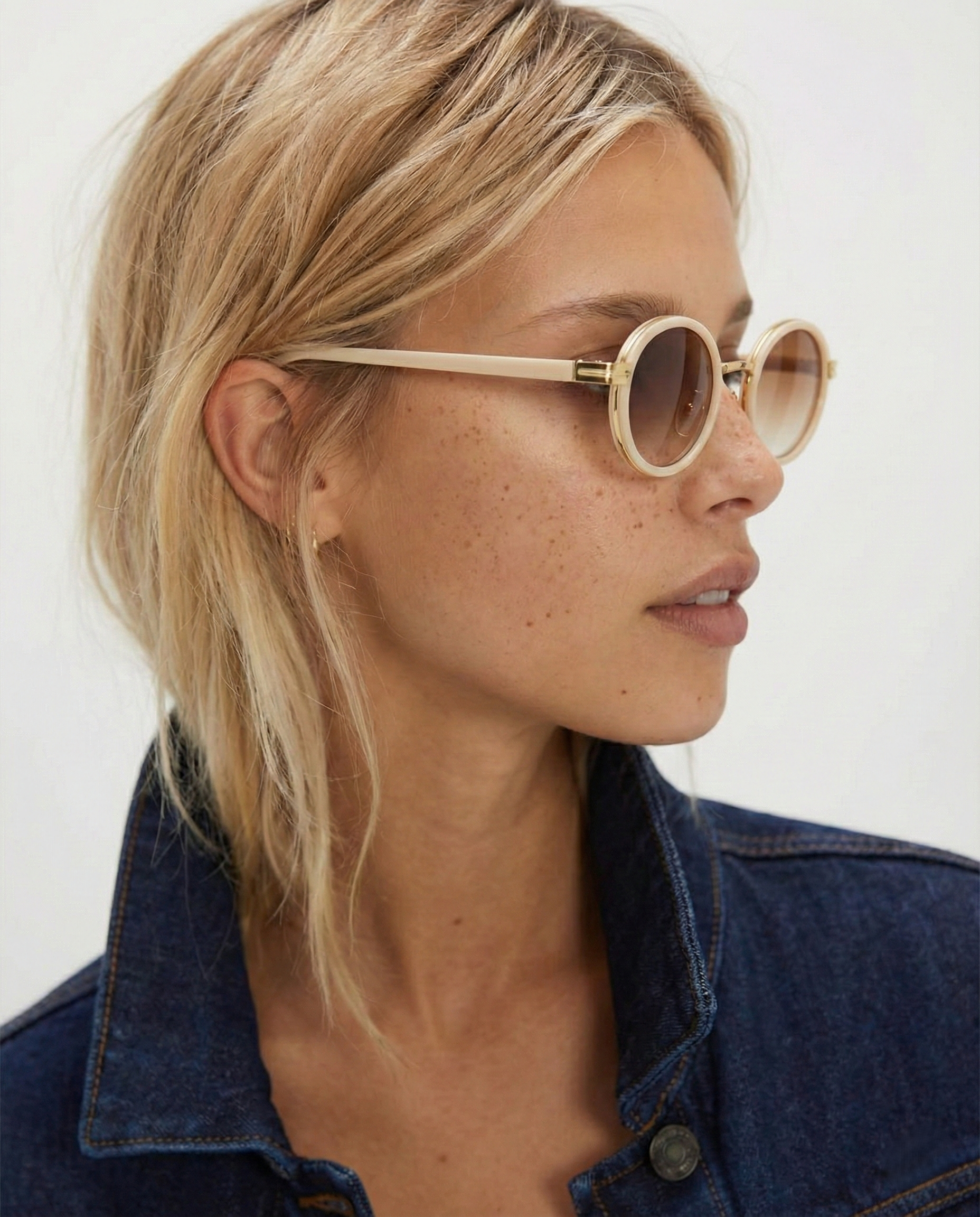 Anna-Berg | Black Polarized Round Metal Sunglasses