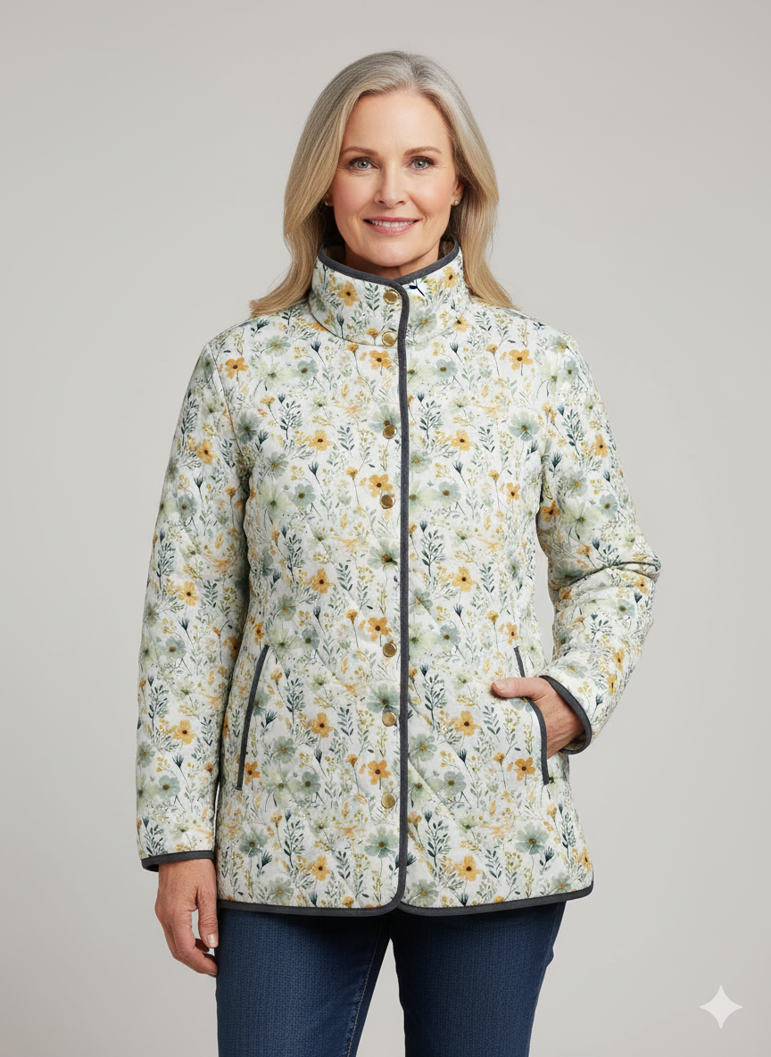 Anna-Berg | Floral-Printed Quilted Jacket