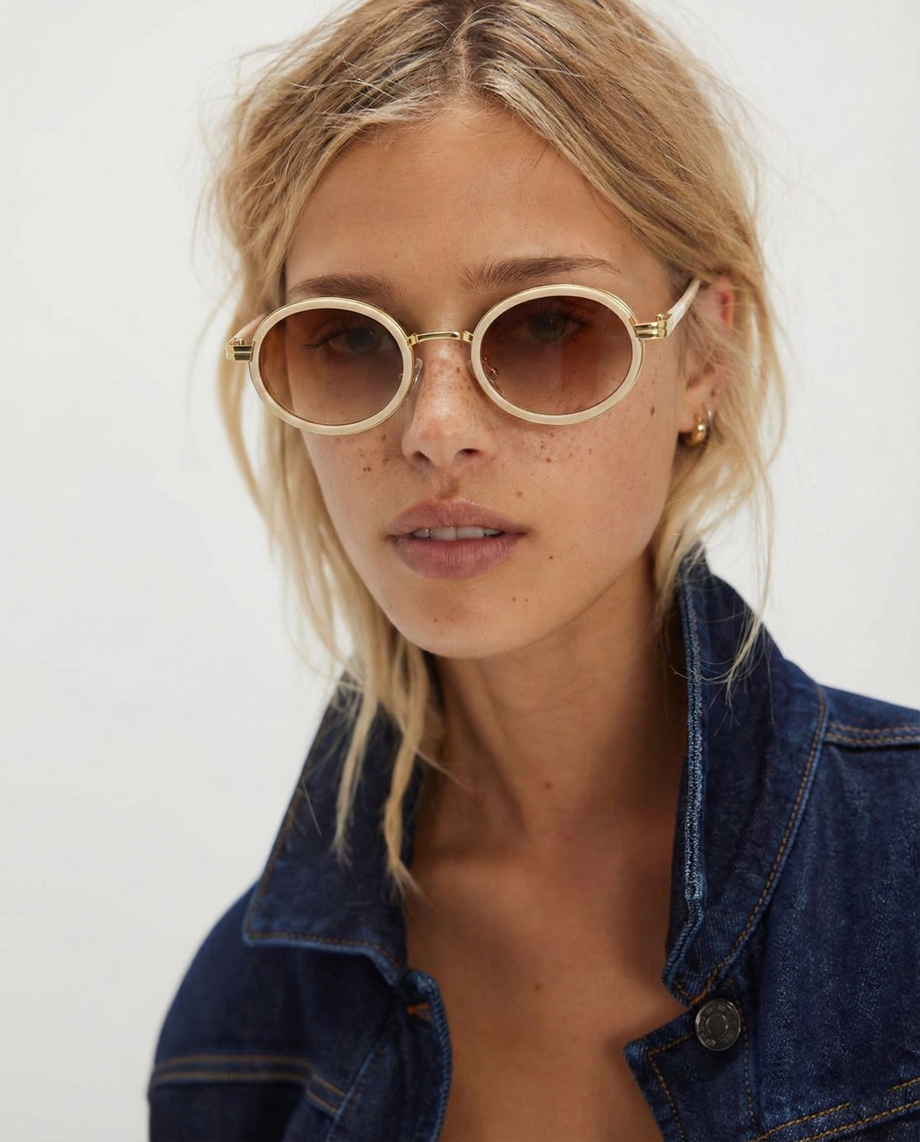 Anna-Berg | Black Polarized Round Metal Sunglasses