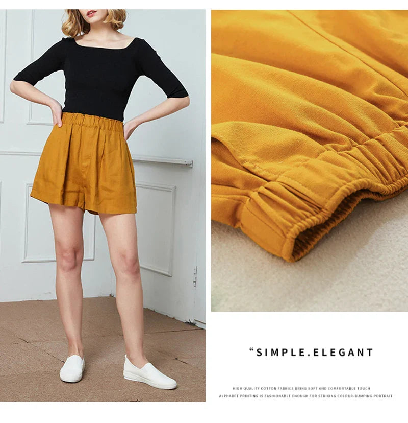 Anna-Berg | Relaxed Fit Drawstring Linen Shorts