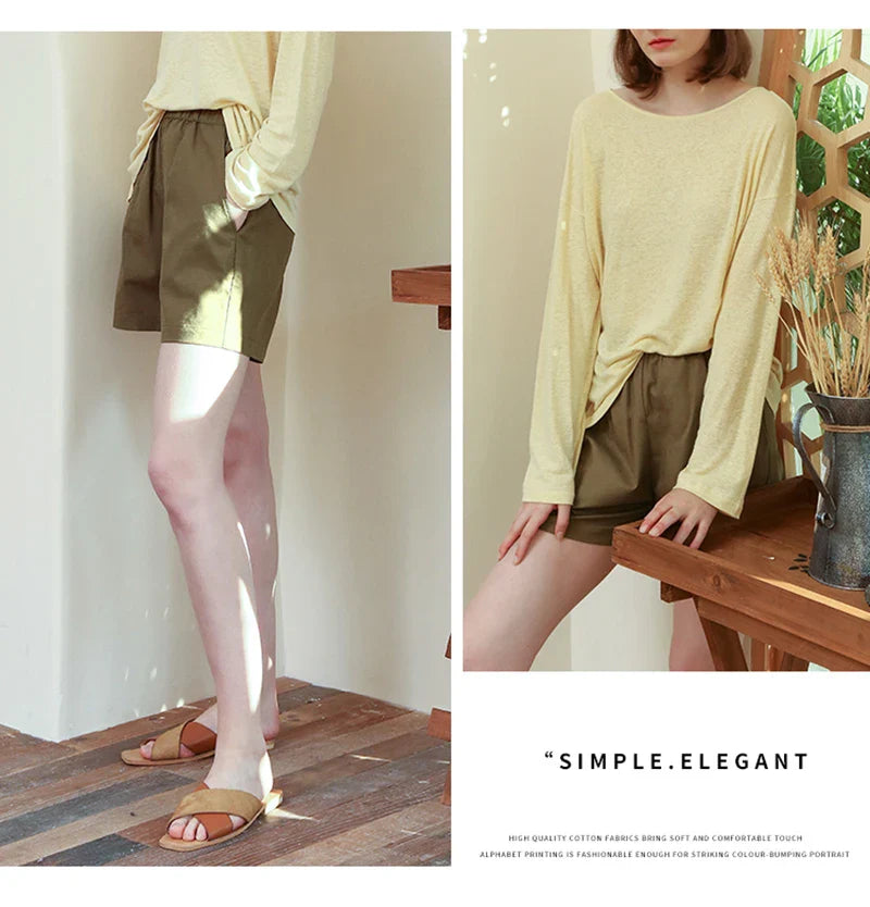 Anna-Berg | Relaxed Fit Drawstring Linen Shorts