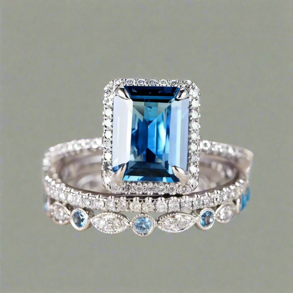 Vintage Silver Turquoise Ring Set