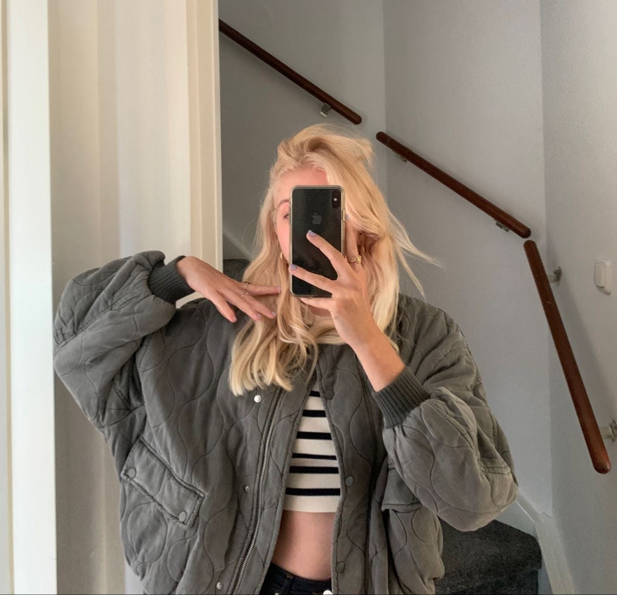 Anna-Berg | Women's Oversized Quilted Bomber Jacket