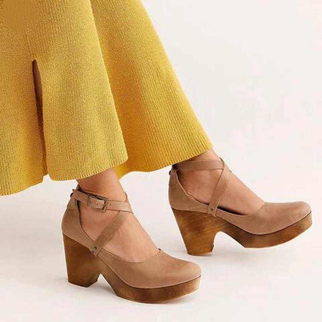 Anna-Berg | Elegant Wedge Heels With Closed Toe & Ankle Strap