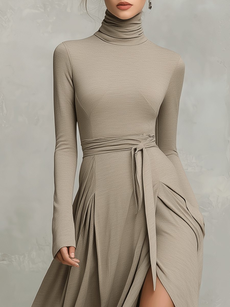 Anna-Berg | Knit Long Sleeve Evening Dress