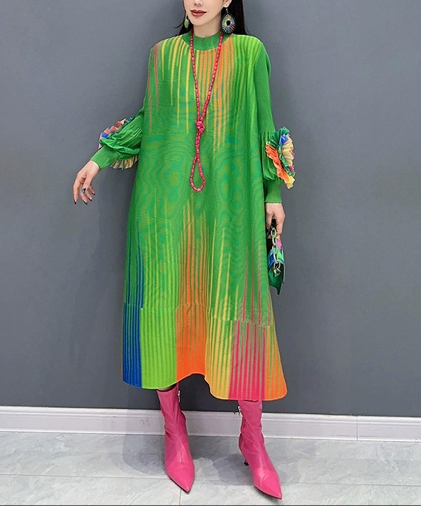 Anna-Berg | Gradient Pleats Long Dress