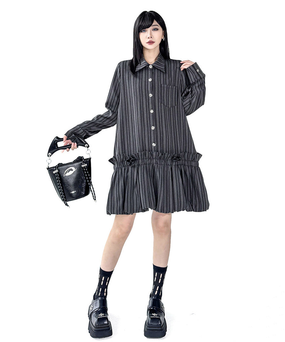 Anna-Berg | Stripe Tier Shirt Dress