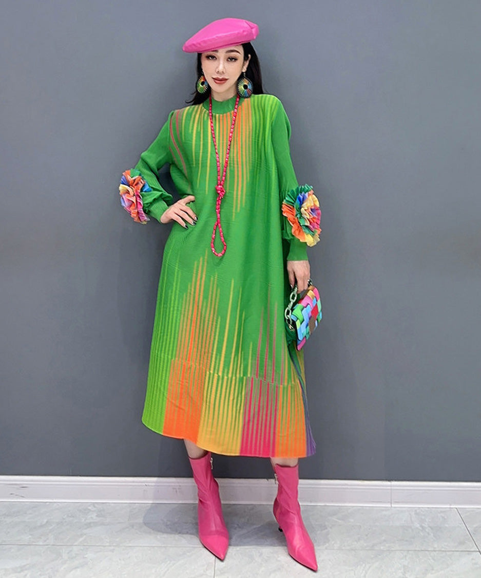 Anna-Berg | Gradient Pleats Long Dress