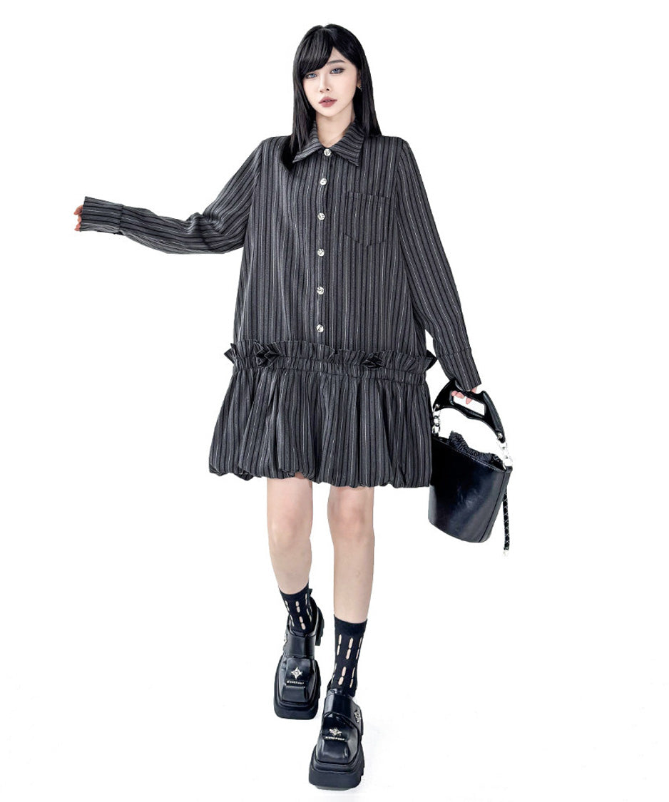 Anna-Berg | Stripe Tier Shirt Dress