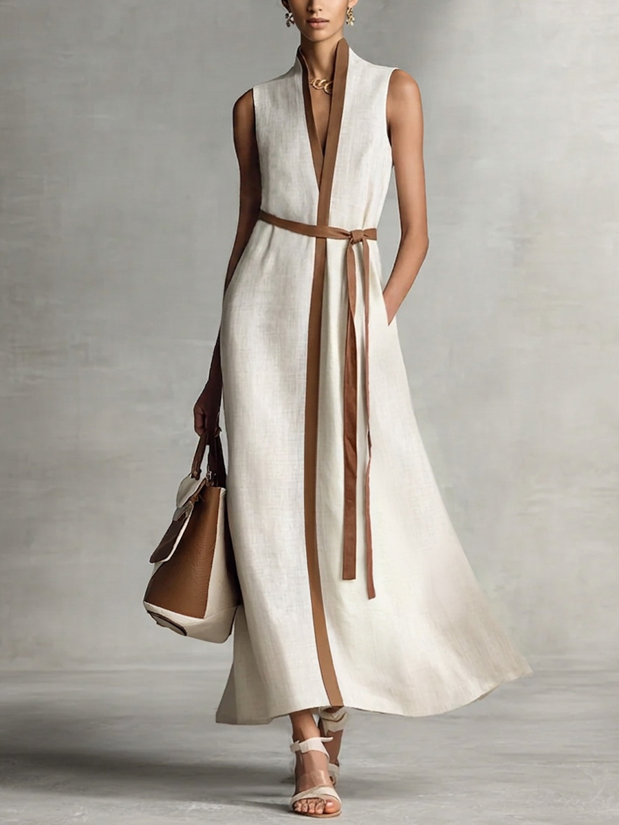 Anna-Berg | Linen V-Neck Dress